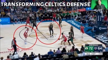 KRISTAPS PORZINGIS has transformed the CELTICS defense into an unstoppable force