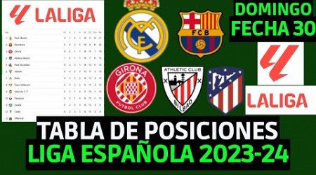 TABLA DE POSICIONES DE LA LIGA ESPAÑOLA - TABLA DE POSICIONES DE LA LIGA ESPAÑOLA FECHA 30 DOMINGO