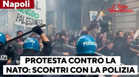 Napoli, protesta contro la Nato: scontri tra manifestanti e polizia vicino al Teatro San Carlo