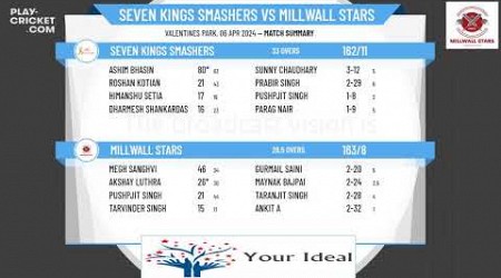 ECB Friendly - Seven Kings Smashers v Millwall Stars