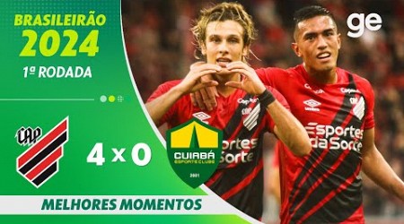 ATHLETICO-PR 4 X 0 CUIABÁ | MELHORES MOMENTOS | 1ª RODADA BRASILEIRÃO 2024 | ge.globo