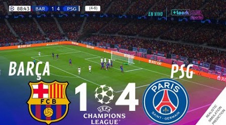 Últimos minutos • BARCELONA 1-4 PSG • UEFA Champions League 23/24 | Simulación y Recreación de VJ