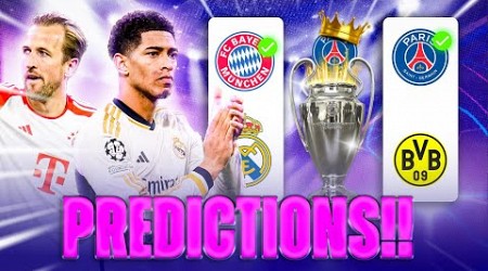 Who is Winning Champions League ? Real Madrid vs Bayern &amp; Psg vs Dortmund Early Predictions