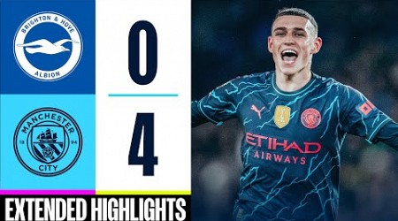 Brighton 0-4 Man City | De Bruyne, Foden (2), Alvarez goals! | EXTENDED HIGHLIGHTS | 23/24