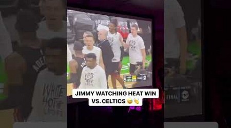 Jimmy watching Heat-Celtics game from home