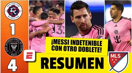 DOBLETE MESSI lideró GOLEADA INTER MIAMI 4-1 vs New England Revolution. Gol Suárez y Cremaschi | MLS