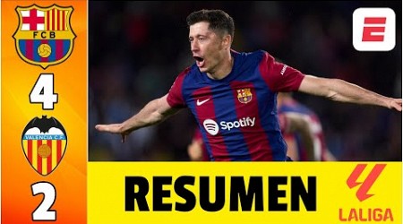 BARCELONA REMONTÓ con HAT-TRICK DE LEWANDOWSKI. 4-2 vs VALENCIA en MONTJUIC. Sigue segundo | La Liga