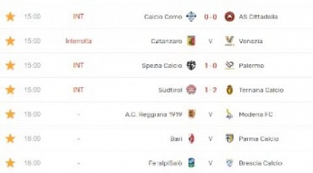 BARI vs PARMA - LECCO vs SAMPDORIA - FERALPISalò vs BRESCIA - REG vs MOD- SERIE B - DIRETTA GOL