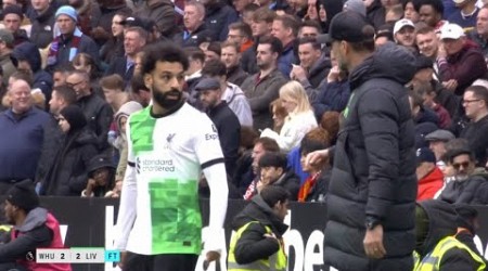 Jürgen Klopp vs Mohamed Salah exchange words in Liverpool vs West Ham!!