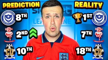 REACTING TO MY 23/24 LEAGUE ONE PREDICTIONS