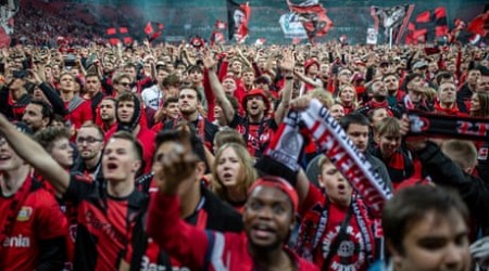 Leverkusen fans storm pitch to celebrate first ever Bundesliga victory – video