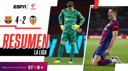 ¡TRIPLETE DE LEWANDOWSKI, BLOOPER DE TER STEGEN Y REMONTADA CULÉ! | Barcelona 4-2 Valencia | RESUMEN