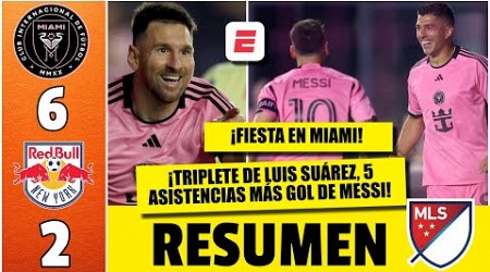 MESSI con un gol y 5 asistencias. LUIS SUÁREZ con HAT-TRICK. INTER MIAMI goleó a NY Red Bulls | MLS