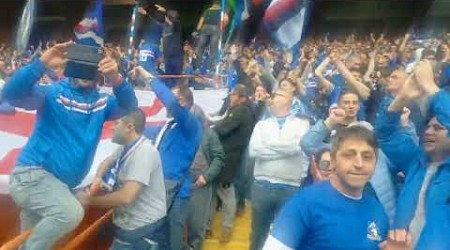 Sampdoria-Reggiana, segna la Samp con Esposito, esultanza tifosi Gradinata nord