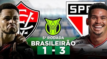 VITÓRIA 1 x 3 SÃO PAULO Campeonato Brasileiro Série A 2024 5ª Rodada | Narração
