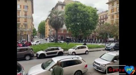 Tifosi dopo la partita Sampdoria - Reggiana e Polizia - Scontri nel centro di Genova 5.5.2024