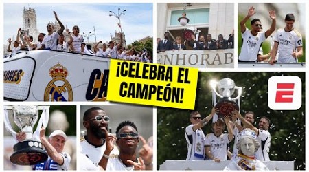 REAL MADRID celebra en CIBELES el título y levanta la copa de CAMPEÓN con su GENTE | La Liga