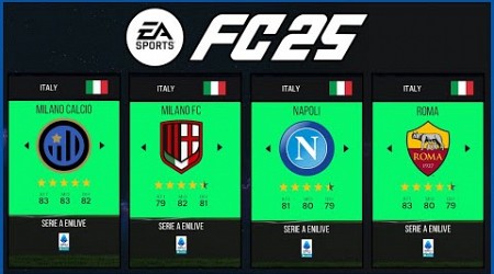 EA FC 25 NEWS | *CONFIRMED* NEW &amp; LOST Licenses - Serie A Clubs