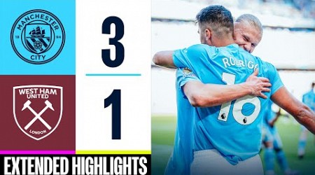 EXTENDED HIGHLIGHTS | 4-IN-A-ROW | Man City 3-1 West Ham | Premier League History Makers