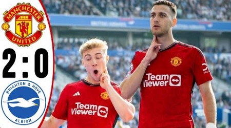 Brighton vs Manchester United 0-2 HIGHLIGHTS | Rasmus Højlund Goal Premier League 2024