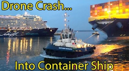 Drone Crash - Head on Collision with HMM Hanbada (Port of Southampton)