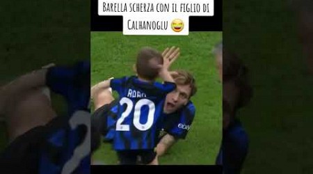 Barella gioca e scherza con il figlio di Calhanoglu 