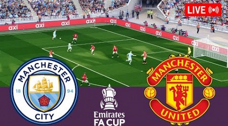 Manchester City vs Manchester United LIVE. Final FA Cup 2023/24 Full Match - Simulation Video Games