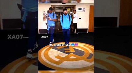 Messi Walking Over Realmadrid Logo