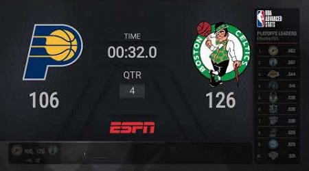 Pacers @ Celtics Game 2 | #NBAConferenceFinals presented by Google Pixel on ESPN Live Scoreboard