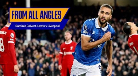 EVERY ANGLE of Calvert-Lewin&#39;s goal against Liverpool 