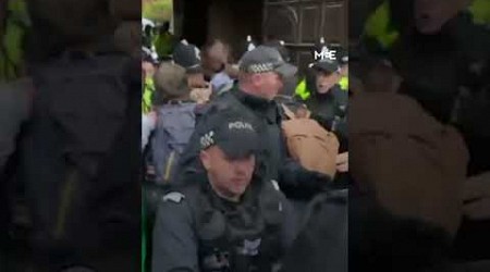 Police confront pro-Palestine student protesters as they occupy hall at Newcastle University