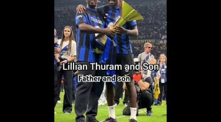 Lillian Thuram and his son celebrating with Inter Milan