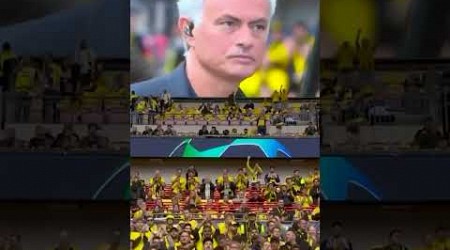 The Dortmund fans react to seeing Jurgen Klopp and Jose Mourinho on the big screen 