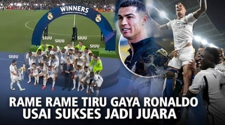 Mengharukan!! Seluruh bintang Madrid Rame-Rame Persembahkan Trofi Liga championsnya untuk Ronaldo