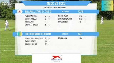 Millwall Stars CC 3rd XI v The Covenant CC Aikyam