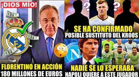 ¡URGENTE! ¡FLORENTINO CELEBRA MILLONES! ¡POSIBLE SUSTITUTO DE KROOS! ¡EL NAPOLI QUIERE AL JUGADOR!