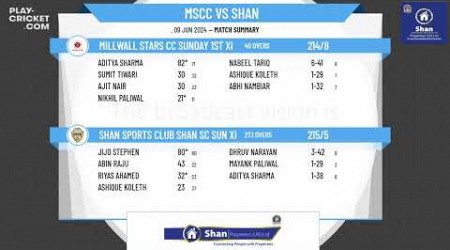 Millwall Stars CC Sunday 1st XI v SHAN SC SUN XI @ukmcllondon1565 #leaguematches #livestreaming