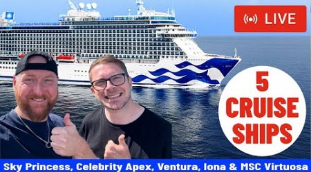 SHIPS TV - Special Guest Cruise Monkeys and 5 Crusie Ships Departing (LIVE)