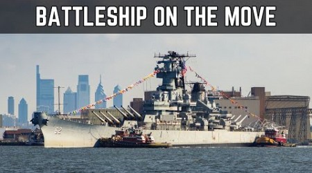 Battleship New Jersey Departs Philadelphia