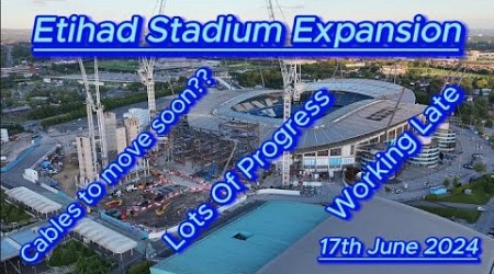 Etihad Stadium Expansion - 17th June 2024 - Manchester City FC - lots of progress - drone update