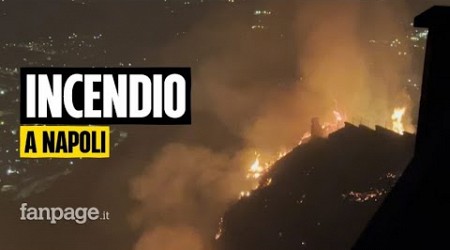 Incendio a Napoli, brucia la collina dei Camaldoli nella notte: le immagini delle fiamme