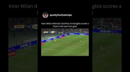 Inter Milan defender Geoffrey Kondogbia scores a bizarre 40 yard own goal #owngoal#longshot#defender