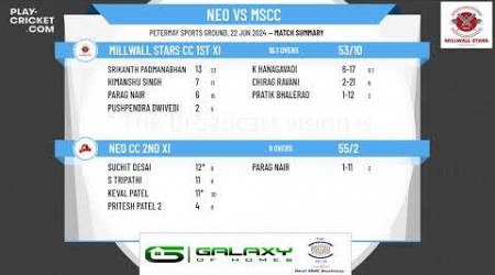 Neo CC 2nd XI v Millwall Stars CC 1st XI