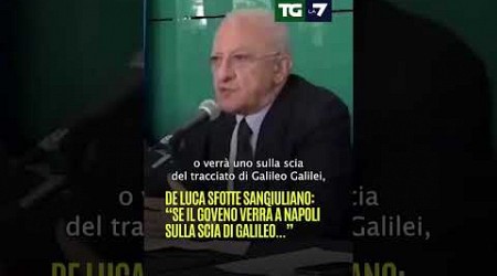 De Luca sfotte #Sangiuliano: &quot;Se il governo verrà a Napoli sulla scia di Galileo...&quot;