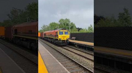 Train at Willington. ORANGE SHED 66502/ Leeds to Southampton intermodal