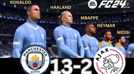 WHAT HAPPEN IF MESSI, RONALDO, MBAPPE, NEYMAR, PLAY TOGETHER ON MANCHESTER CITY VS AJAX