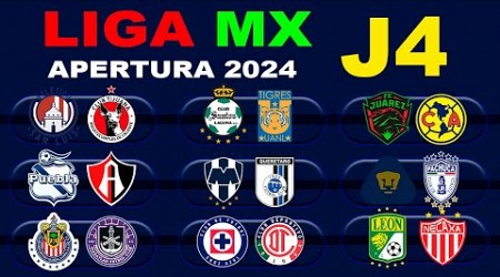 FECHAS, HORARIOS Y CANALES PARA LA JORNADA 4 DE LA LIGA MX APERTURA 2024