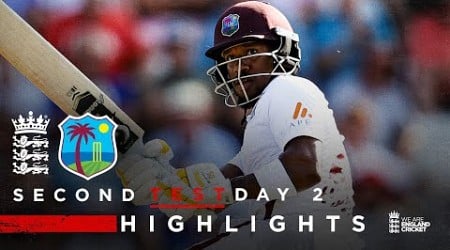 Kavem Hodge Hits Maiden Century | Highlights - England v West Indies Day 2 | Rothesay Test 2024