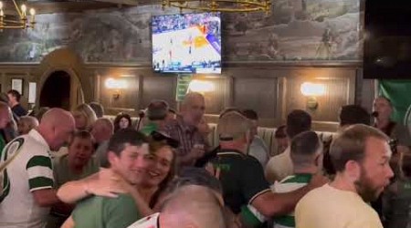 Celtic fans takeover irelands four courts in america #football #celticfc #parkhead