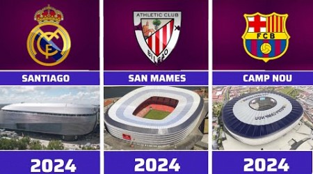 THE TOP 20 BIGGEST FOOTBALL STADIUMS IN SPAIN, real Madrid, athletic club , Barcelona